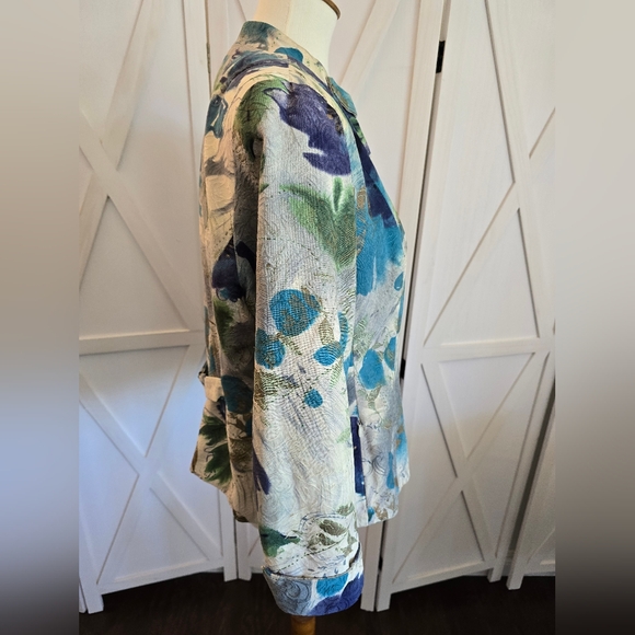 Coldwater Creek Floral Print Watercolor Snap Jacket - Picture 8 of 13
